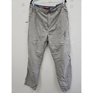 Simms Cor3 Fishing Cargo Pants  Lightweight  XL Stretch Waist Nylon Landscape